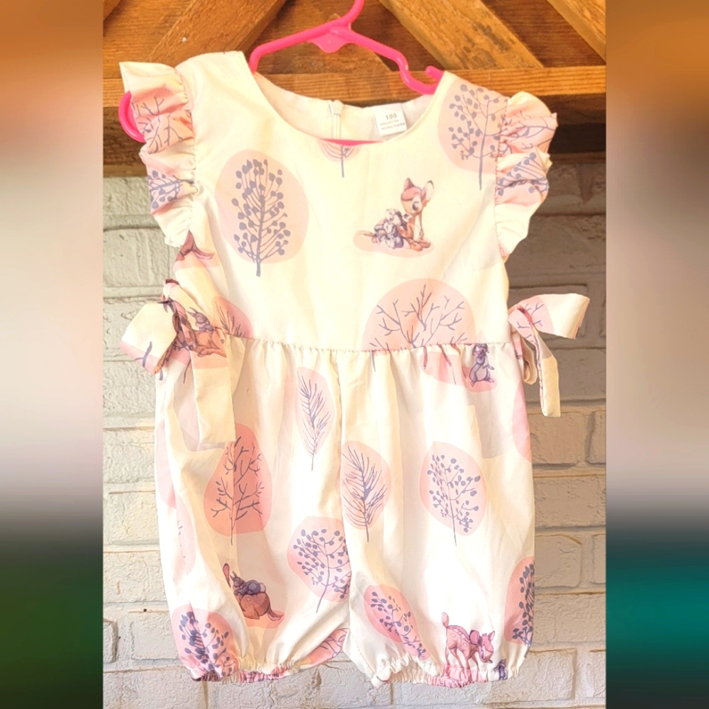 Shein Baby Girl Boho Floral Bambi Romper Never Worn  Size 100/3t